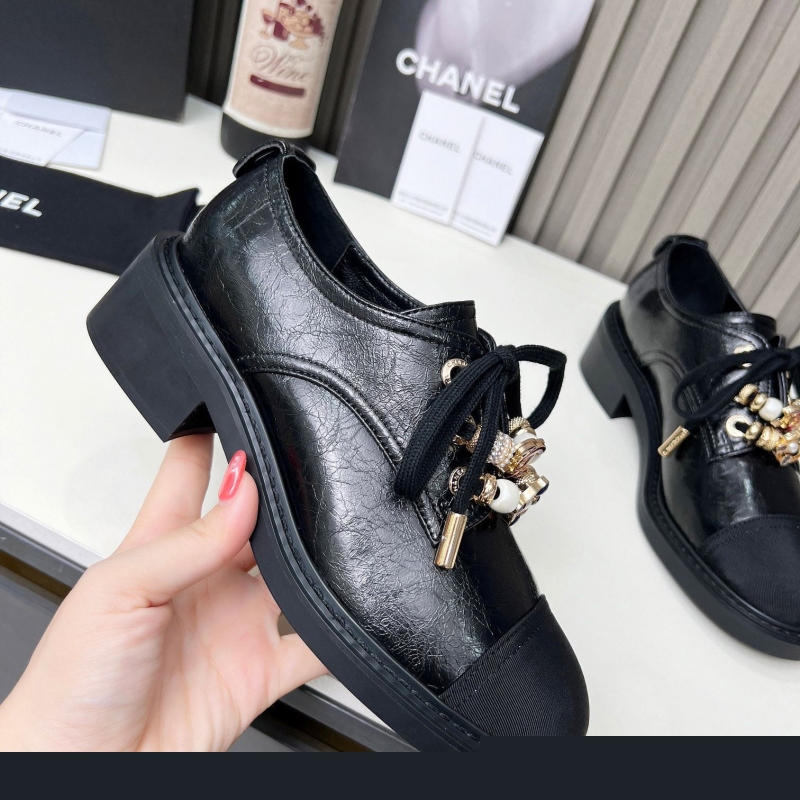 Ch*el leather shoes